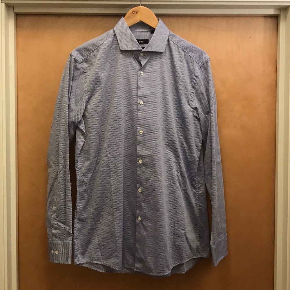 Boss Black Slim Fit Light Blue Shirt